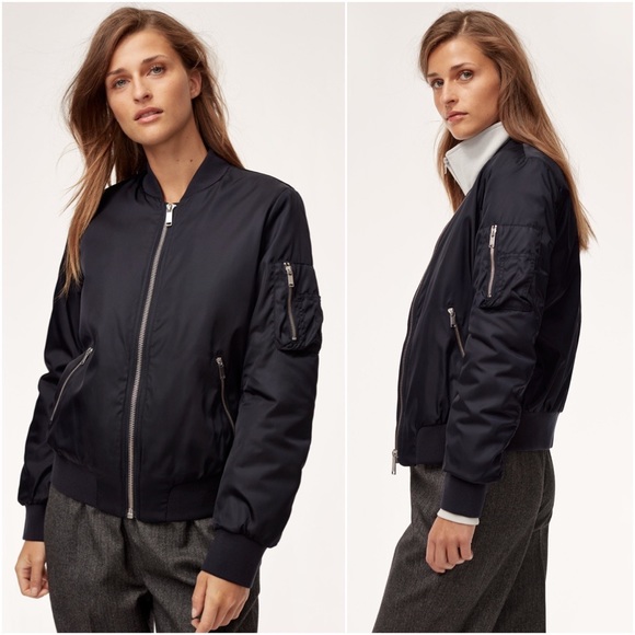 Aritzia Jackets & Blazers - Aritzia Babaton Gilman Black Bomber Jacket XS